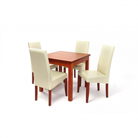 Kis Berta asztal 80x80-as Calvados + 4 db Berta szék