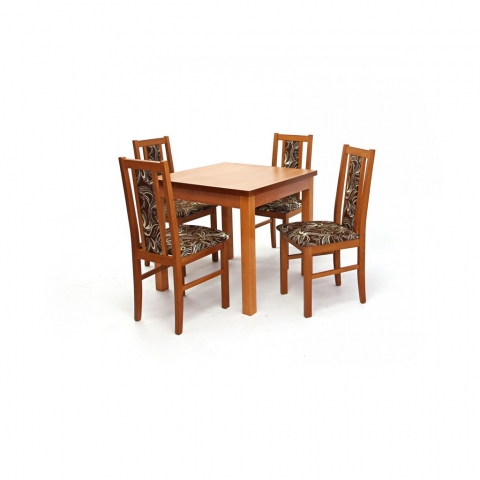 Kis Berta asztal 80x80-as Éger + 4 db Félix szék