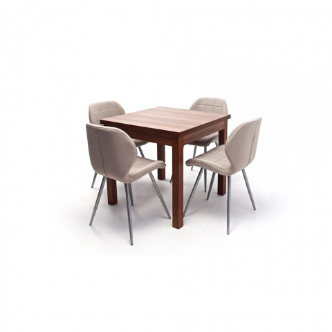Kis Berta asztal 80x80-as Szilva + 4 db Ervin szék