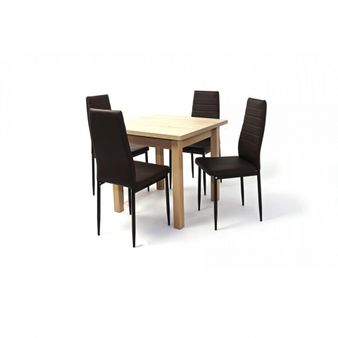 Kis Mokka asztal 80x80-as Sonoma + 4 db Geri szék