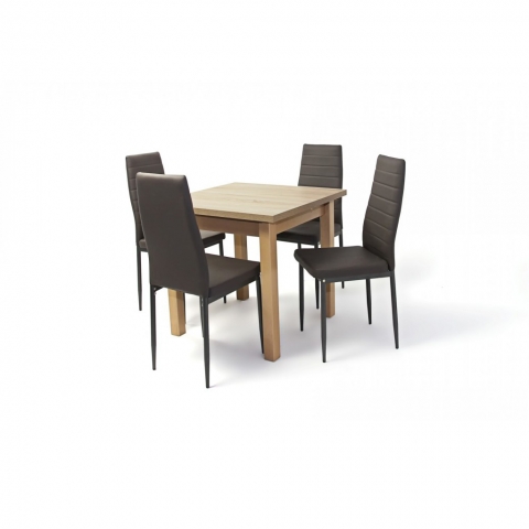 Kis Mokka asztal 80x80-as Sonoma + 4 db Geri szék
