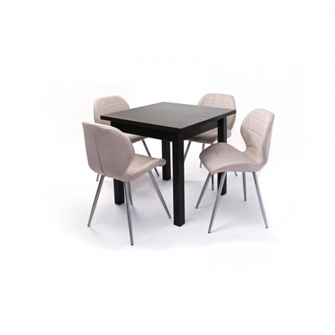Kis Mokka asztal 80x80-as Wenge + 4 db Ervin szék