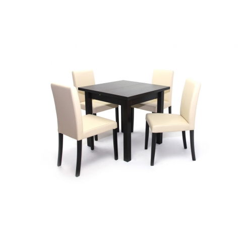 Kis Mokka asztal 80x80-as Wenge + 4 db Kanzo szék