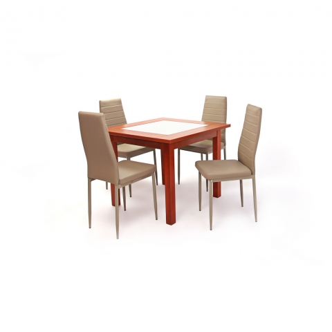 Kis Stella asztal 90x90-es Calvados + 4 db Geri szék