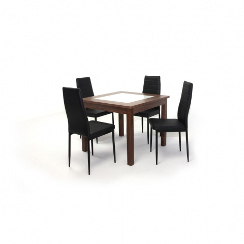 Kis Stella asztal 90x90-es Sötét Avellino + 4 db Geri szék