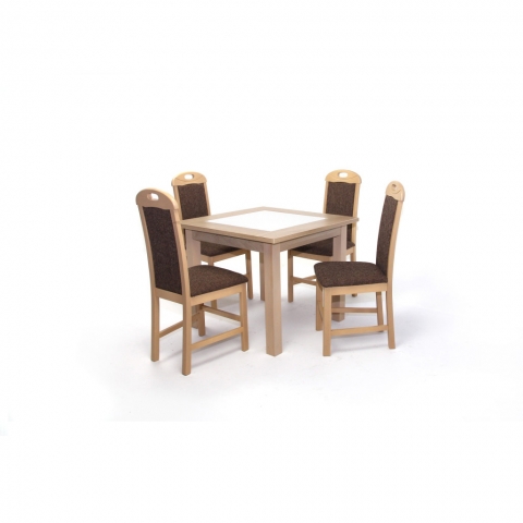Kis Stella asztal 90x90-es Világos Avellino + 4 db Viki szék