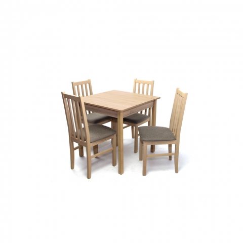 Olivér asztal 80x80-as Sonoma + 4 db Mokka szék