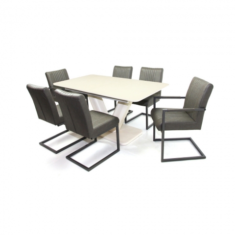Hektor asztal 160-as Fehér/Szürke + 4 db Hektor szék