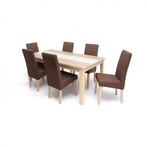 Irish asztal 180-as Sonoma/Bézs + 6 db Berta szék
