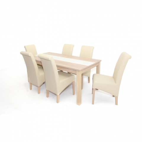 Irish asztal 180-as Sonoma/Bézs + 6 db Irish szék