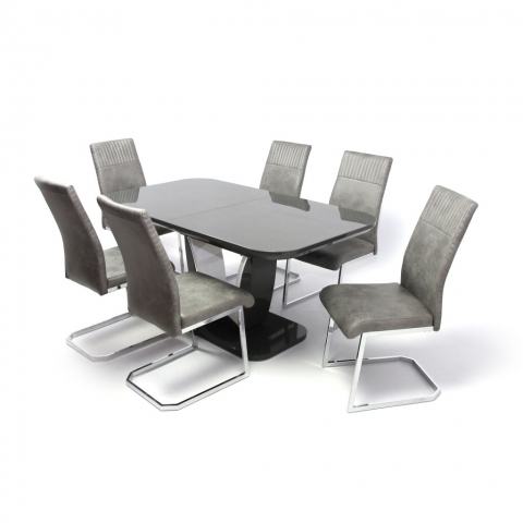 Marko asztal 160-as Fehér/Szürke + 6db Rio szék