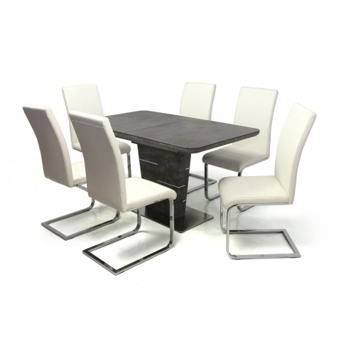 Spark asztal 140-es Cement + 6 db Boston szék