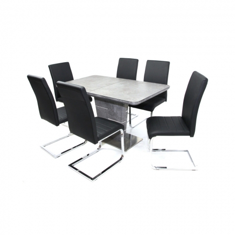 Spark asztal 140-es Cement + 6 db Boston szék