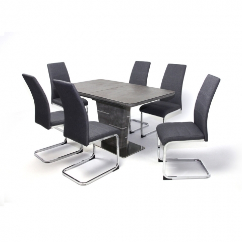 Spark asztal 140-es Cement + 6 db Kevin szék