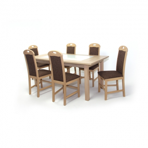 Stella asztal 180-as Világos Avellino + 6 db Viki szék