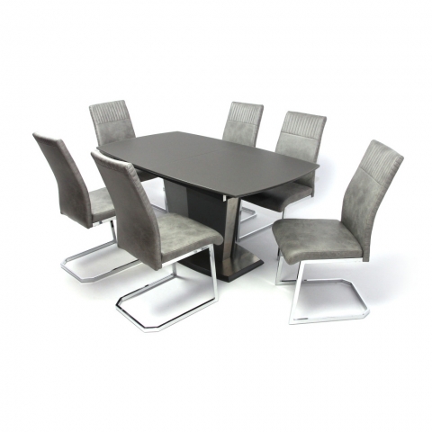 Toni asztal 160-as Szürke + 6db Rio szék