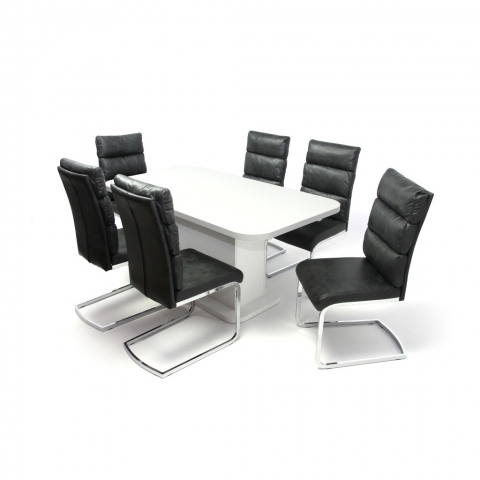 Torino asztal 160-as fehér + 6db Rob szék